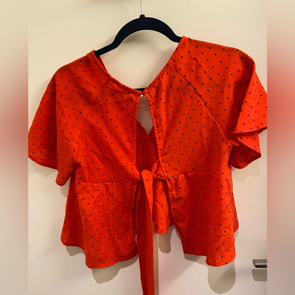 Nasty Gal Red polkadot Baby Doll top - Picture 2 of 3